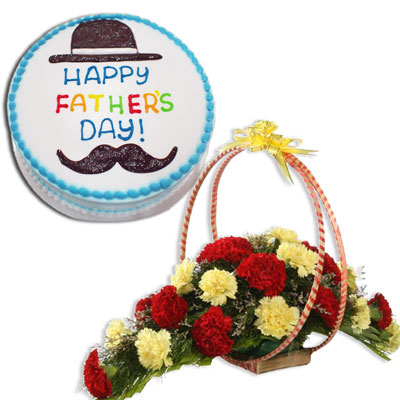 "Round shape cake - 1kg, Flower arrangement - Click here to View more details about this Product